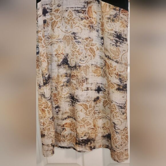 Unbranded L Black Beige Cotton Shrtslv Floral Pattern Bohamian Women Midi Dress - Picture 4 of 9